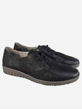 Dansko Libbie Black Leather Lace Up Oxford Comfort Shoes EU 39 US 8-8.5